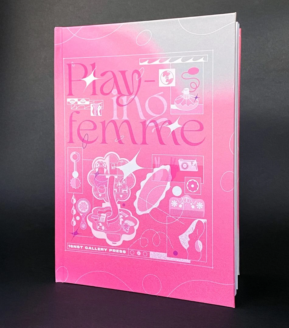 a pink book.